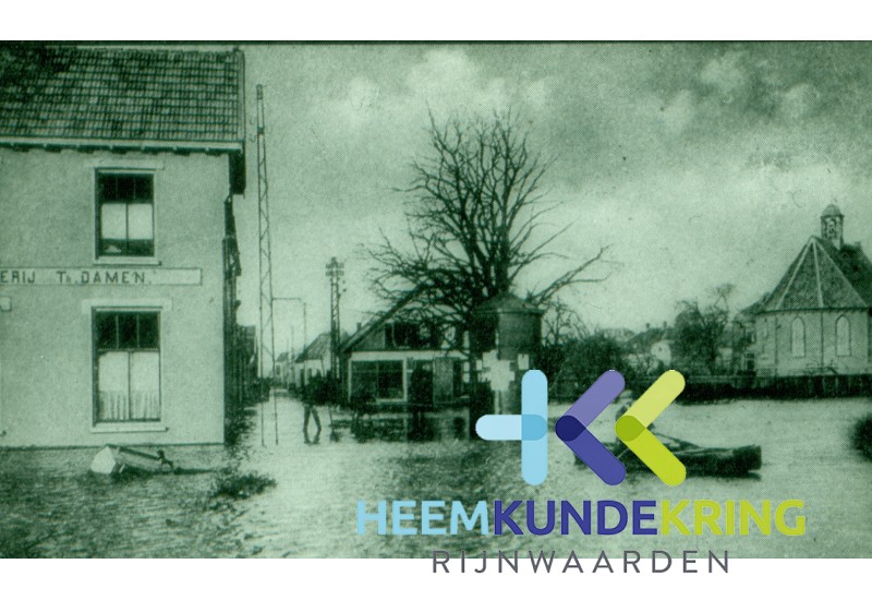 Ansicht Markt Lobith Hoogwater 1920 Coll. G.B. Janssen FA000003